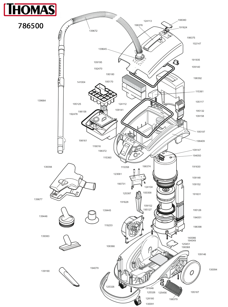 Корпус, фильтр, мотор, аксуссуары - 786500